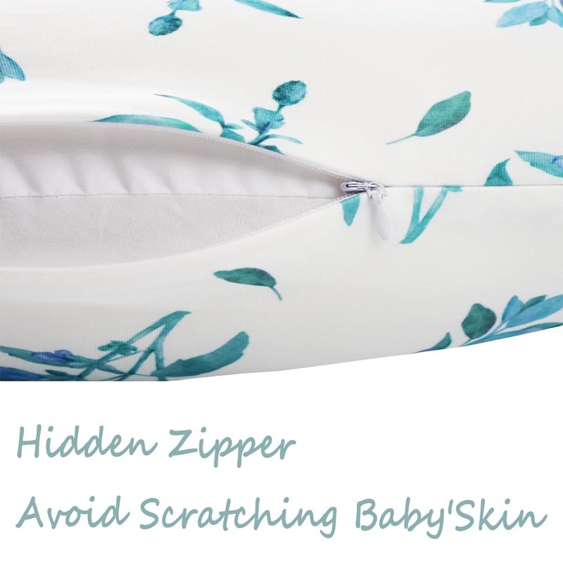 wirein Nursing Pillow Cover,Ultra-Soft Stretchy Removable Slipcover for Breastfeeding Pillows for Baby Boys Girls,Fits 22.5"x18" Pillows,Green Sage - Image 5